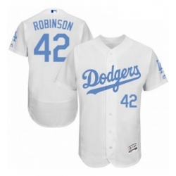 Mens Majestic Los Angeles Dodgers 42 Jackie Robinson Authentic White 2016 Fathers Day Fashion Flex Base Jersey