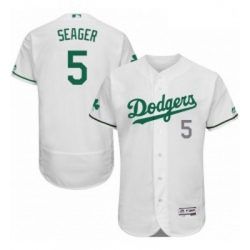 Mens Majestic Los Angeles Dodgers 5 Corey Seager White Celtic Flexbase Authentic Collection MLB Jersey