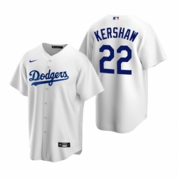 Mens Nike Los Angeles Dodgers 22 Clayton Kershaw White Home Stitched Baseball Jerse