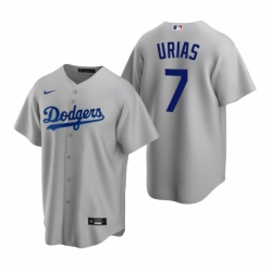 Mens Nike Los Angeles Dodgers 7 Julio Urias Gray Alternate Stitched Baseball Jerse