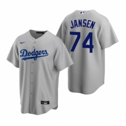 Mens Nike Los Angeles Dodgers 74 Kenley Jansen Gray Alternate Stitched Baseball Jerse