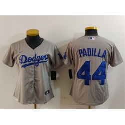 Women Los Angeles Dodgers 44 Vicente Padilla Grey Stitched Jersey