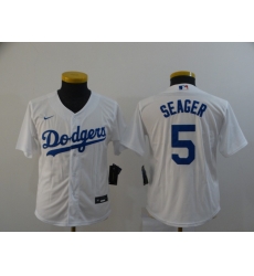 Women Los Angeles Dodgers 5 Corey Seager White Women 2020 Nike Cool Base Jersey