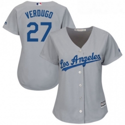 Women Los Angeles Dodgers Alex Verdugo Gray  Cool Base Road Player MLB Jersey