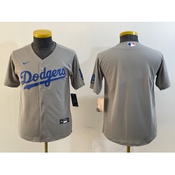 Women Los Angeles Dodgers Blank Grey Stitched Jersey 28Run Small 29