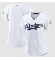 Women Los Angeles Dodgers Nike White 2026 Gold Collection Stadium Jersey