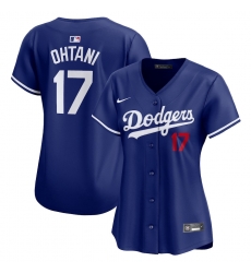 Women Los Angeles Dodgers Shohei Ohtani #17 Flex Base 2024 Home Elite Stitched Jersey