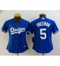 Women's Nike Los Angeles Dodgers #5 Freddie Freeman Blue Jersey