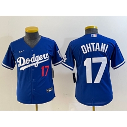 Youth Los Angeles Dodgers 17 Shohei Ohtani Blue Stitched Baseball Jersey