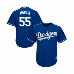 Youth Los Angeles Dodgers 55 Russell Martin Authentic Royal Blue Alternate Cool Base Baseball Jersey 