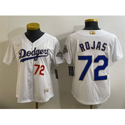 Youth Los Angeles Dodgers  72 Miguel Rojas White 2026 Gold Collection Stadium Stitched Baseball Jersey