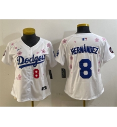 Youth Los Angeles Dodgers 8 Enrique Hernandez White 2025 Tokyo Series Limited Stitched Baseball Jersey