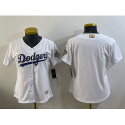 Youth Los Angeles Dodgers Blank White 2026 Gold Collection Stadium Stitched Baseball Jersey