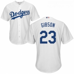 Youth Majestic Los Angeles Dodgers 23 Kirk Gibson Authentic White Home Cool Base MLB Jersey