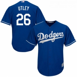 Youth Majestic Los Angeles Dodgers 26 Chase Utley Authentic Royal Blue Alternate Cool Base MLB Jersey