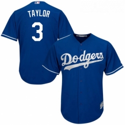 Youth Majestic Los Angeles Dodgers 3 Chris Taylor Replica Royal Blue Alternate Cool Base MLB Jersey 