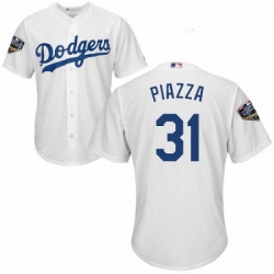 Youth Majestic Los Angeles Dodgers 31 Mike Piazza Authentic White Home Cool Base 2018 World Series MLB Jersey