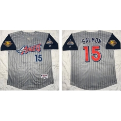 Los Angeles 15 Salmon Gray Cool Base Baseball Stitched Jersey