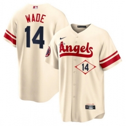 Men Los Angeles Angels 14 Tyler Wade 2022 Cream City Connect Cool Base Stitched Jerseyy