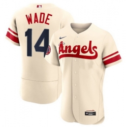 Men Los Angeles Angels 14 Tyler Wade 2022 Cream City Connect Flex Base Stitched Jerseyy