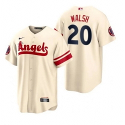 Men Los Angeles Angels 20 Jared Walsh 2022 Cream City Connect Cool Base Stitched Jersey