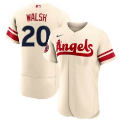 Men Los Angeles Angels 20 Jared Walsh 2022 Cream City Connect Flex Base Stitched Jerseyy