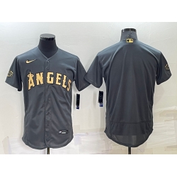 Men Los Angeles Angels Blank 2022 All Star Charcoal Flex Base Stitched Jersey