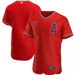 Men Los Angeles Angels Blank Red Team Logo Flex Base Stitched Jersey