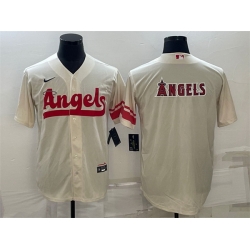 Men Los Angeles Angels Cream City Connect Team Big Logo Cool Base Stitched Jersey