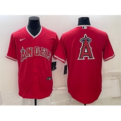Men Los Angeles Angels Red Team Big Logo Cool Base Stitched JerseyS