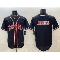 Men Los Angeles Angels Team Big Logo 2026 Fashion Replica Black Out Stitched Baseball Jersey