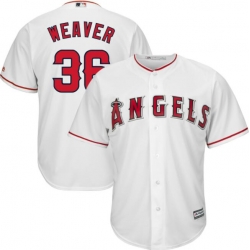 Men Los Angeles Angels of Anaheim Majestic Jered Weaver #36 White Home Stitched Jersey