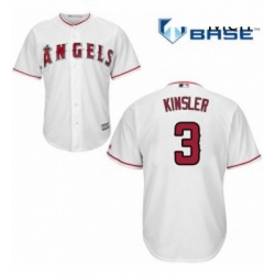 Mens Majestic Los Angeles Angels of Anaheim 3 Ian Kinsler Replica White Home Cool Base MLB Jersey 