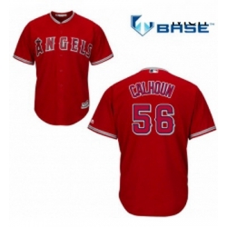 Mens Majestic Los Angeles Angels of Anaheim 56 Kole Calhoun Replica Red Alternate Cool Base MLB Jersey