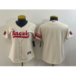 Women's Los Angeles Angels Blank Cream 2022 City Connect Cool Base Stitched Jersey