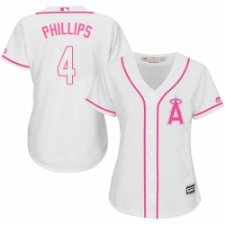 Womens Majestic Los Angeles Angels of Anaheim 4 Brandon Phillips Replica White Fashion Cool Base MLB Jersey 