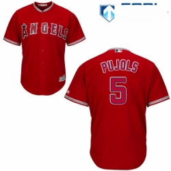 Womens Majestic Los Angeles Angels of Anaheim 5 Albert Pujols Authentic Red Alternate MLB Jersey