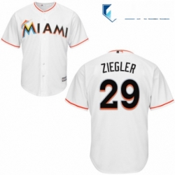 Mens Majestic Miami Marlins 29 Brad Ziegler Replica White Home Cool Base MLB Jersey 