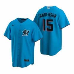 Mens Nike Miami Marlins 15 Brian Anderson Blue Alternate Stitched Baseball Jersey