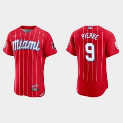 Miami Marlins 9 Juan Pierre Men Nike 2021 City Connect Authentic MLB Jersey Red