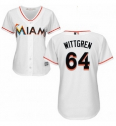 Womens Majestic Miami Marlins 64 Nick Wittgren Authentic White Home Cool Base MLB Jersey 