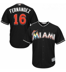 Youth Majestic Miami Marlins 16 Jose Fernandez Replica Black Alternate 2 Cool Base MLB Jersey