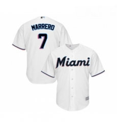 Youth Miami Marlins 7 Deven Marrero Replica White Home Cool Base Baseball Jersey 