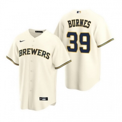 Men Milwaukee Brewers 39 Corbin Burnes Cream Cool Base Stitched jersey