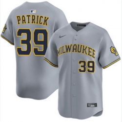 Men Milwaukee Brewers Chad Patrick #39 Home Gray Stitched Limited Jersey