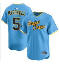 Men Milwaukee Brewers Garrett Mitchell #5 Home City Connect Stitched Limited Jersey Men Milwaukee Brewers Garrett Mitchell #5 Home City Connect Stitched Limited Jersey