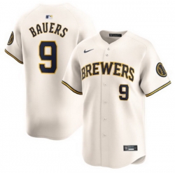 Men Milwaukee Brewers Jake Bauers #9 Ice Cream Stitched Limited Jersey