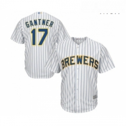 Mens Milwaukee Brewers 17 Jim Gantner Replica White Home Cool Base Baseball Jersey 