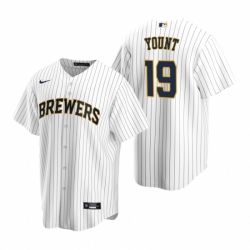 Mens Nike Milwaukee Brewers 19 Robin Yount White Alternate Stitched Baseball Jerse