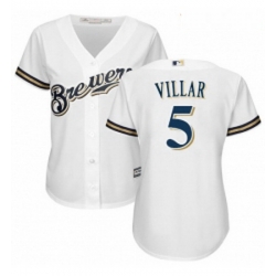 Womens Majestic Milwaukee Brewers 5 Jonathan Villar Replica White Home Cool Base MLB Jersey